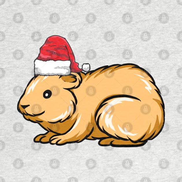 Santa Hat-Wearing Hamster Funny Christmas Holiday by Contentarama